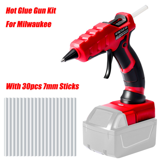 Cordless Hot Melt Glue Gun Kit with 30 Pcs 7mm Glue Sticks for Milwaukee  18V Li-ion Battery Electric Repair Power Tool - AliExpress